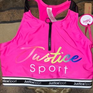 I am selling a hot pink justice sports bra, never been never been wore